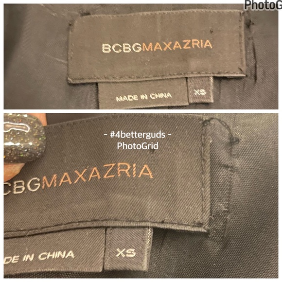 BCBGMaxAzria Tux Style Wool Cropped Blazer Built in Vest Black Shimmer Jacket XS - Picture 9 of 16